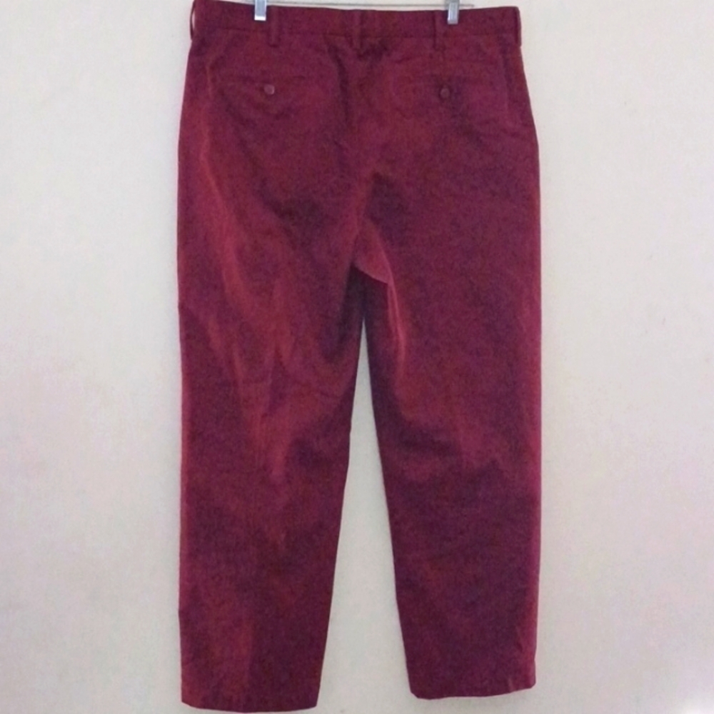 CROFT & BARROW Flat-Front, Maroon Chinos with Wide Legs